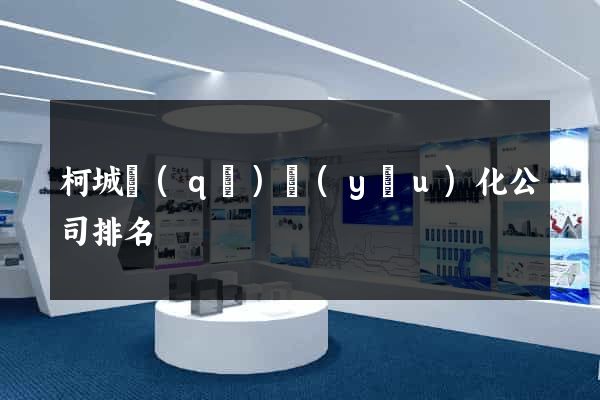 柯城區(qū)優(yōu)化公司排名