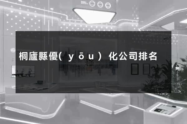 桐廬縣優(yōu)化公司排名