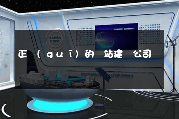 正規(guī)的網站建設公司