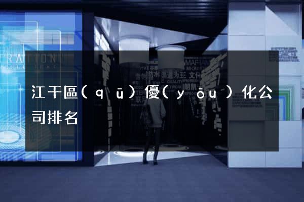 江干區(qū)優(yōu)化公司排名