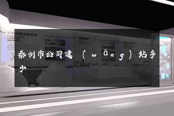 泰州市公司建網(wǎng)站多少錢