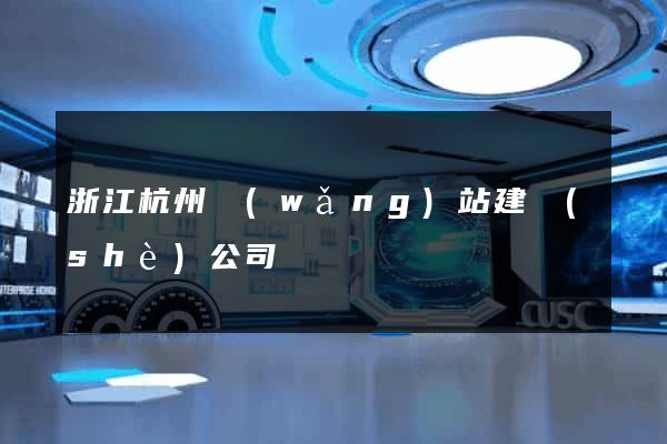浙江杭州網(wǎng)站建設(shè)公司