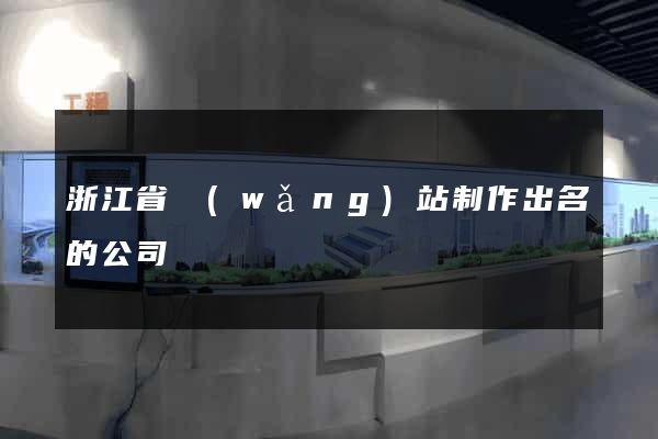 浙江省網(wǎng)站制作出名的公司