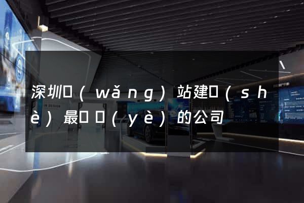 深圳網(wǎng)站建設(shè)最專業(yè)的公司
