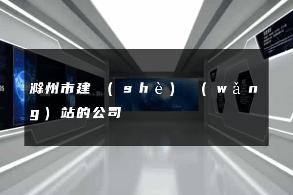 滁州市建設(shè)網(wǎng)站的公司