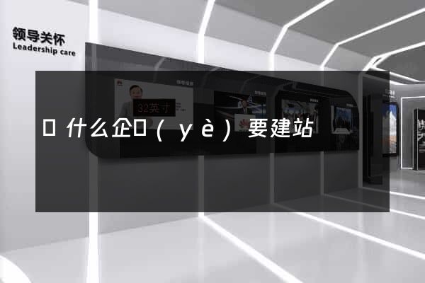 為什么企業(yè)要建站