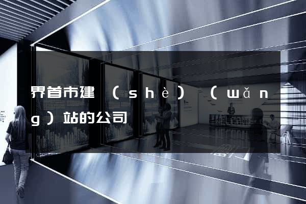 界首市建設(shè)網(wǎng)站的公司