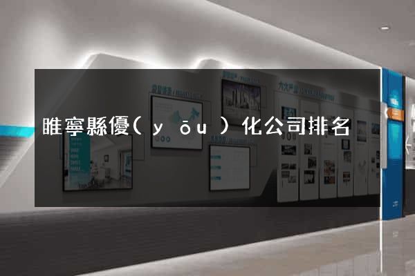 睢寧縣優(yōu)化公司排名