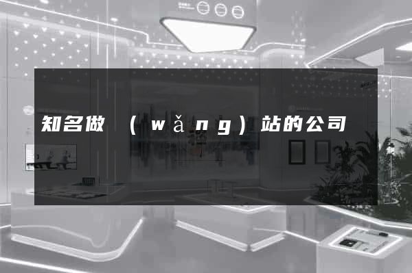 知名做網(wǎng)站的公司