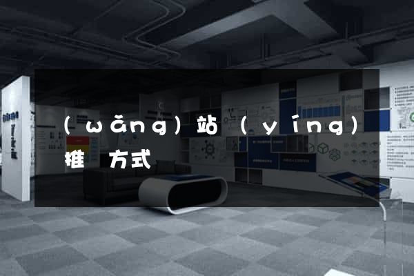 網(wǎng)站營(yíng)銷推廣方式