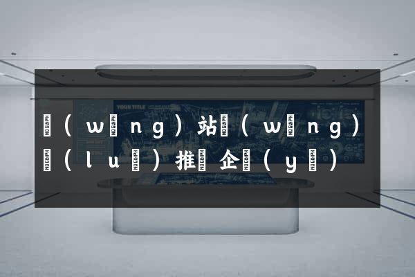 網(wǎng)站網(wǎng)絡(luò)推廣企業(yè)