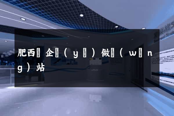 肥西縣企業(yè)做網(wǎng)站