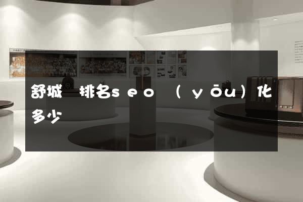 舒城縣排名seo優(yōu)化多少錢