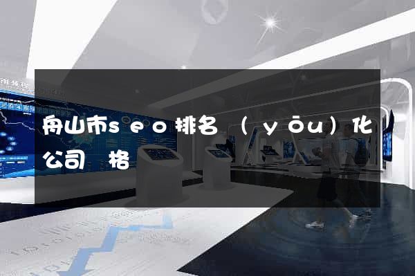 舟山市seo排名優(yōu)化公司價格