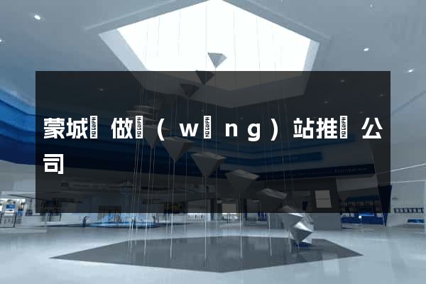 蒙城縣做網(wǎng)站推廣公司