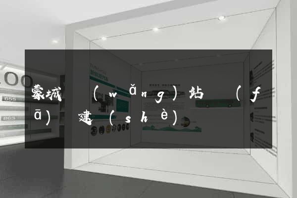蒙城縣網(wǎng)站開發(fā)與建設(shè)