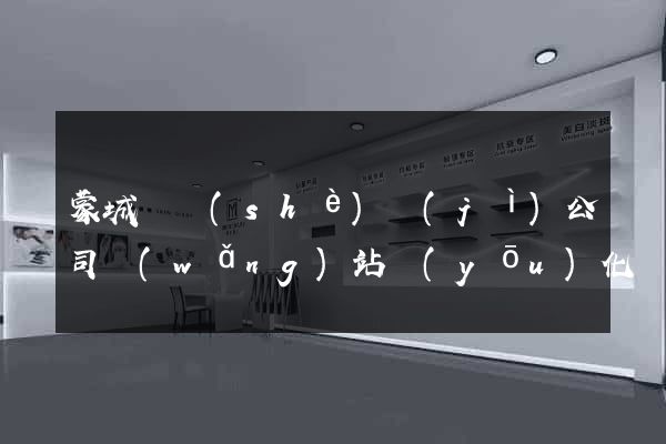 蒙城縣設(shè)計(jì)公司網(wǎng)站優(yōu)化
