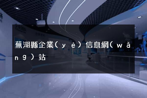 蕪湖縣企業(yè)信息網(wǎng)站