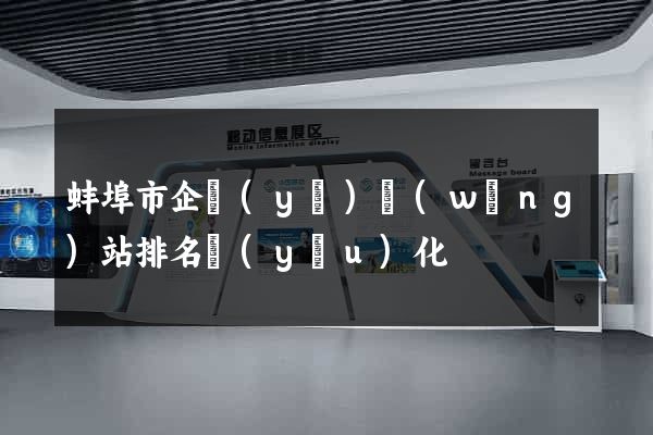 蚌埠市企業(yè)網(wǎng)站排名優(yōu)化