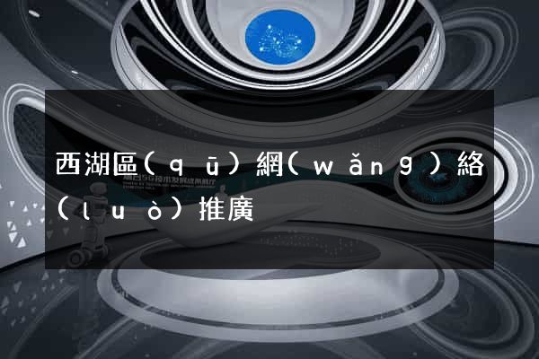 西湖區(qū)網(wǎng)絡(luò)推廣