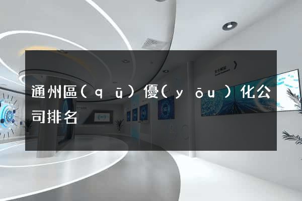 通州區(qū)優(yōu)化公司排名