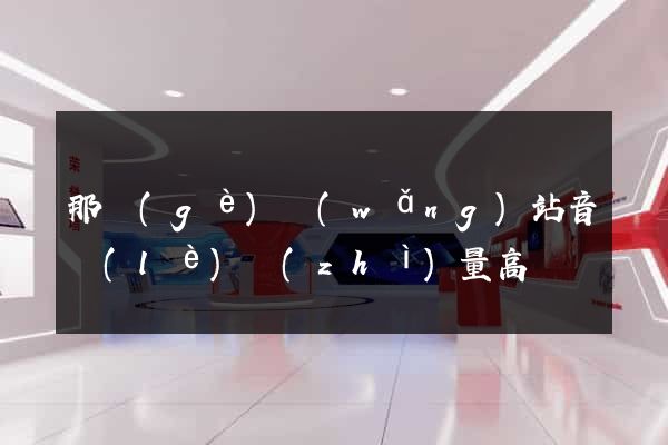 那個(gè)網(wǎng)站音樂(lè)質(zhì)量高