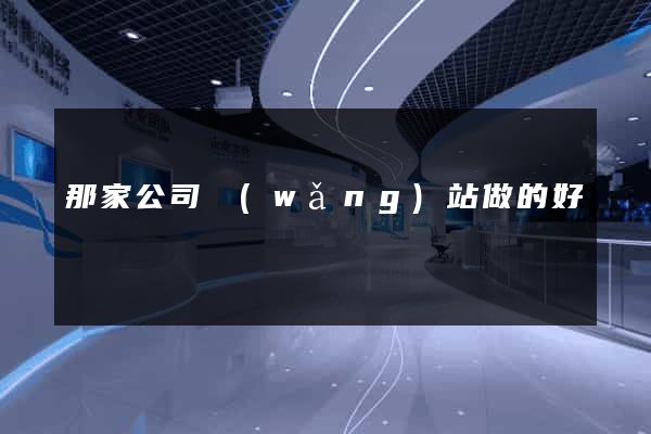 那家公司網(wǎng)站做的好