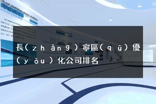 長(zhǎng)寧區(qū)優(yōu)化公司排名