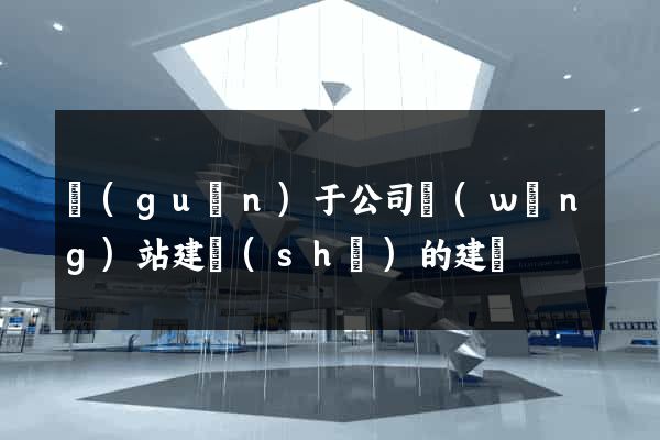 關(guān)于公司網(wǎng)站建設(shè)的建議