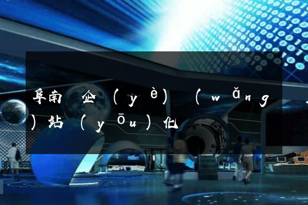 阜南縣企業(yè)網(wǎng)站優(yōu)化