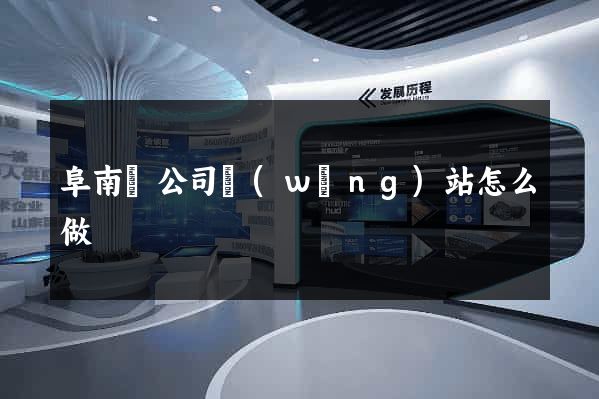 阜南縣公司網(wǎng)站怎么做