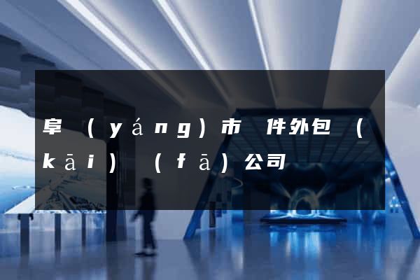 阜陽(yáng)市軟件外包開(kāi)發(fā)公司