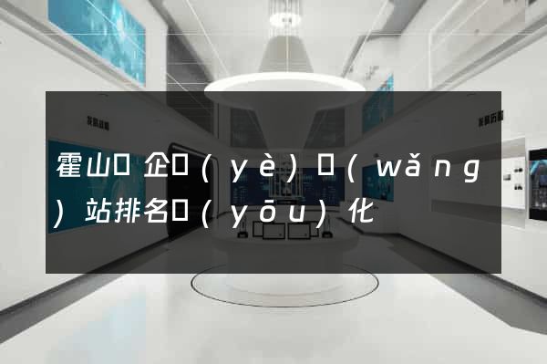 霍山縣企業(yè)網(wǎng)站排名優(yōu)化
