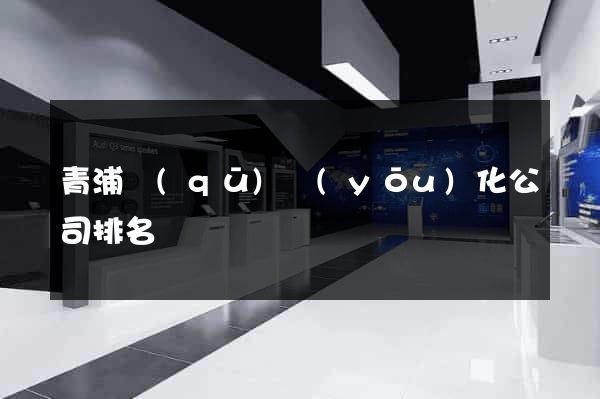 青浦區(qū)優(yōu)化公司排名