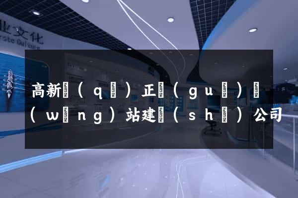 高新區(qū)正規(guī)網(wǎng)站建設(shè)公司