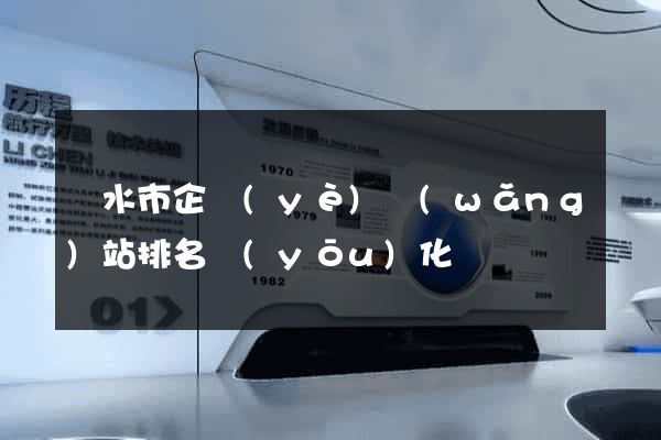 麗水市企業(yè)網(wǎng)站排名優(yōu)化
