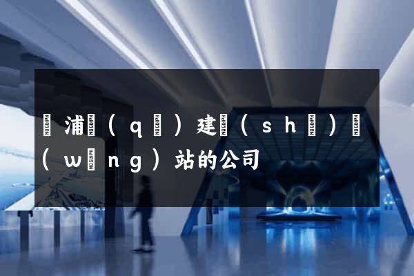 黃浦區(qū)建設(shè)網(wǎng)站的公司