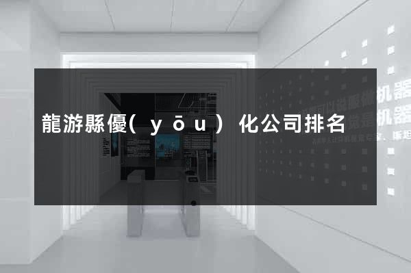 龍游縣優(yōu)化公司排名