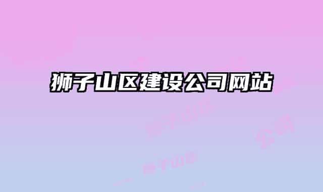 獅子山區(qū)建設公司網(wǎng)站