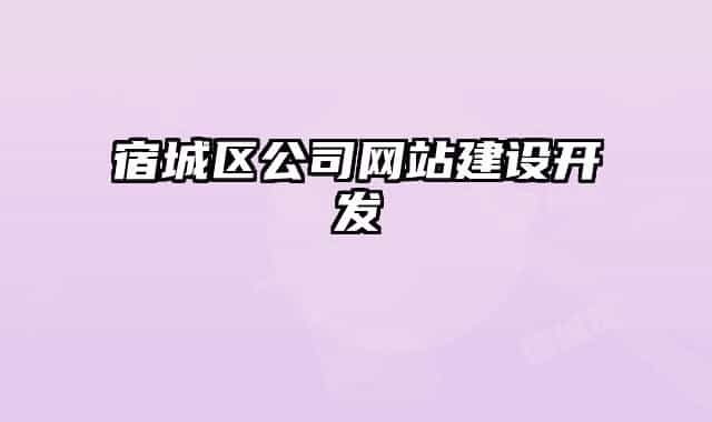 宿城區(qū)公司網(wǎng)站建設(shè)開(kāi)發(fā)