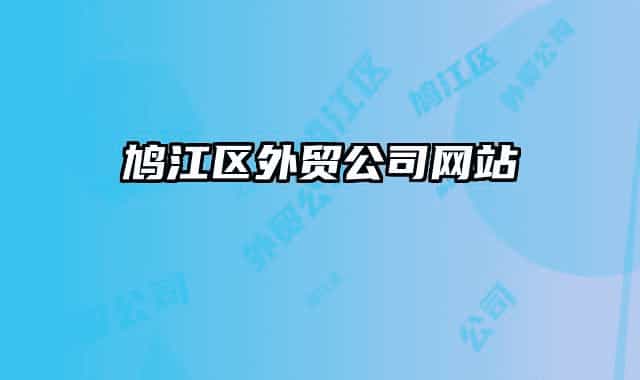 鳩江區(qū)外貿公司網站