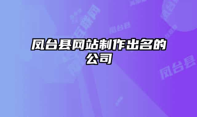 鳳臺(tái)縣網(wǎng)站制作出名的公司