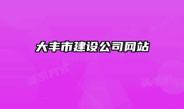 大豐市建設(shè)公司網(wǎng)站