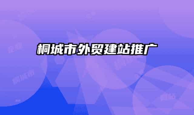 桐城市外貿建站推廣