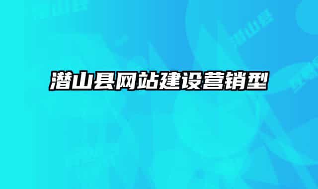 潛山縣網(wǎng)站建設營銷型