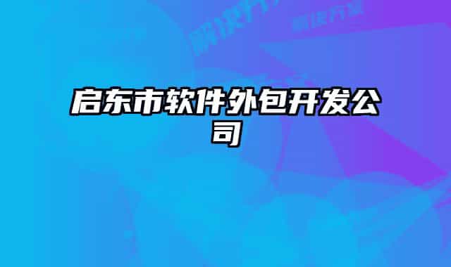 啟東市軟件外包開發(fā)公司