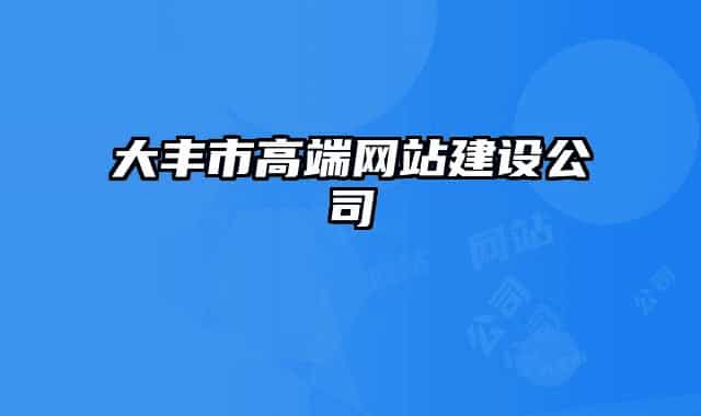 大豐市高端網(wǎng)站建設公司