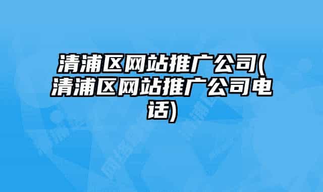 清浦區(qū)網(wǎng)站推廣公司(清浦區(qū)網(wǎng)站推廣公司電話)