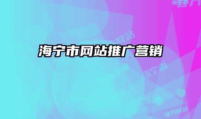 海寧市網(wǎng)站推廣營銷