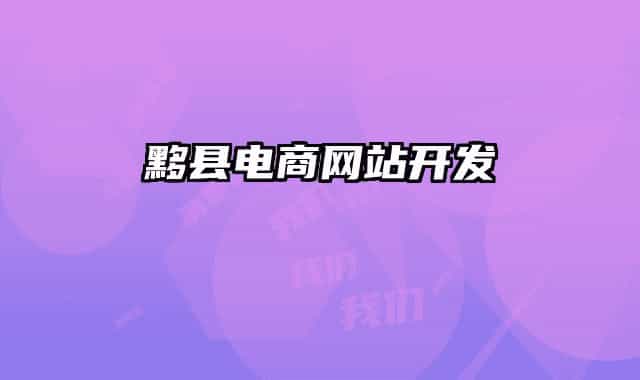 黟縣電商網(wǎng)站開發(fā)